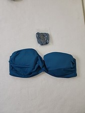 Victoria's Secret Green W/ Convertible Straps Bandeau Bikini Top, Size 34D