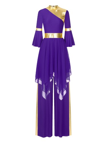 Mujeres Con Pantalones Sueltos Ballet Ropa de Baile Pierna Ancha Vestido Show Disfraz Carnaval - Imagen 44 de 83