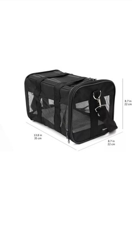 Amazon Black Mesh Soft Sided Pet Travel Tote Carrier SMALL Bag Cat/Dog, FREE S&H - Picture 2 of 6