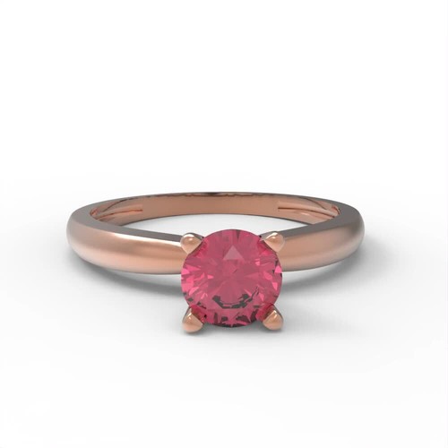0.5 tcw Round Cut Engagement Ring for Women, 14K Rose Gold Ruby Promise Ring - Video 1 of 1