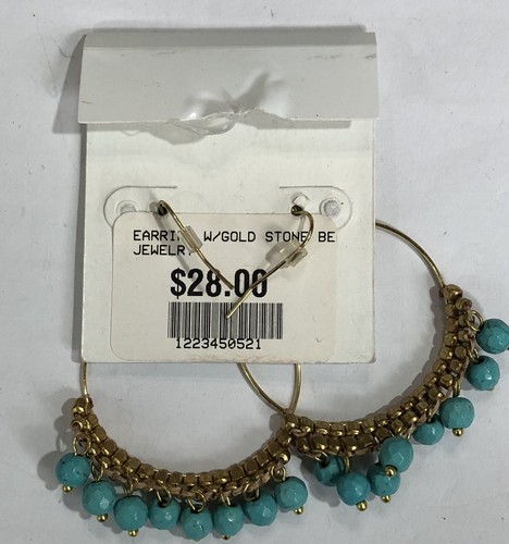 Adorn Dangle Earrings Hoop Blue Drop - NWT - Picture 8 of 10