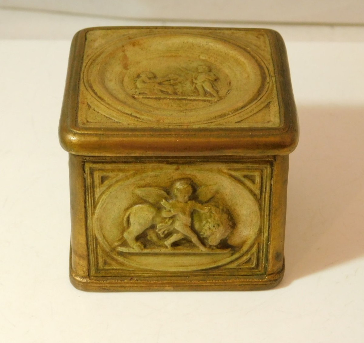 Rare Italian Ceramic Dini Cellai Signa Pottery Copper Trinket Box