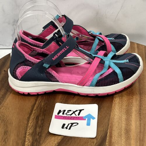 Merrell Girl’s Drangfly Water Sandals Blue Pink size Youth 6 fits Women’s 7.5 - Picture 3 of 9