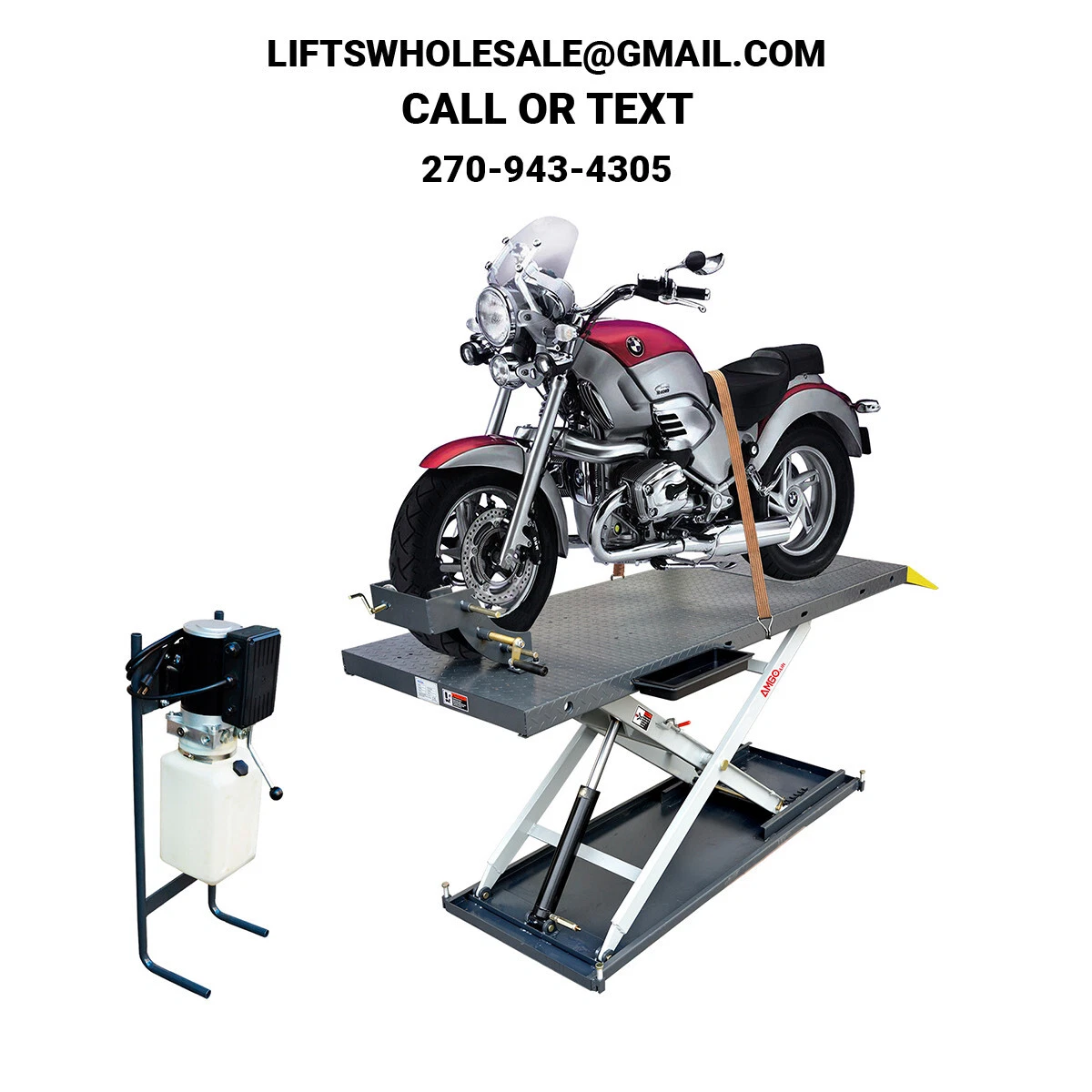 New AMGO MC 1200 Motorcycle ATV Lift 1 200 lb Electric Hydraulic