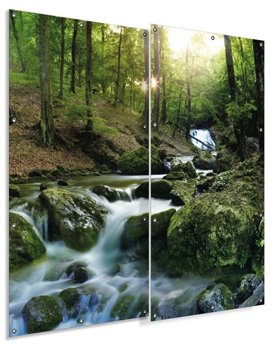 Wallario Garten Balkon Poster Zaun Sichtschutz wetterfest - Fließender Bach - Bild 25 von 33