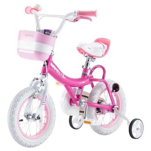 RoyalBaby Princess Girl Kids Bicycle 14 Inch with Training Wheels, Bunny/Fuchsia - Picture 6 of 8