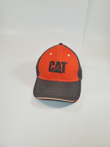 CAT Baseball Cap Orange Gray Hat Caterpillar Brand Merchandise Adjustable - Bild 3 von 8