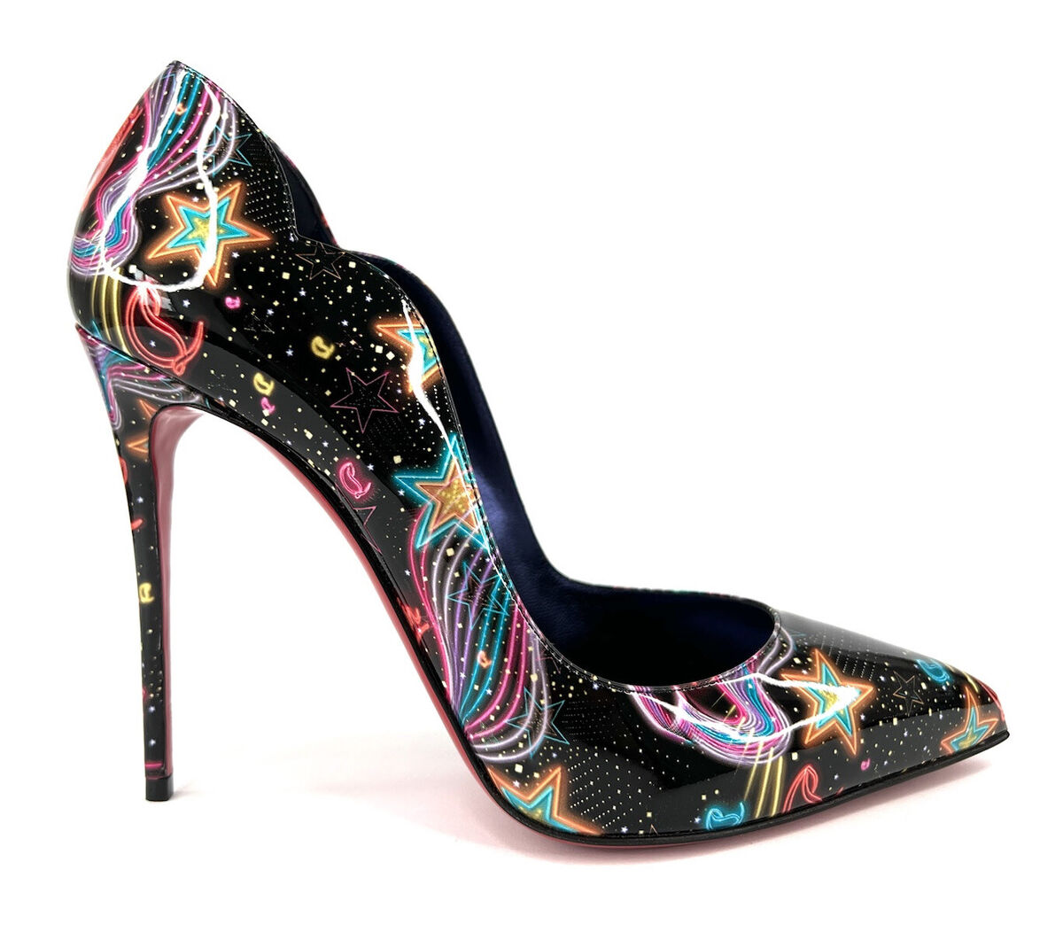 CHRISTIAN LOUBOUTIN Hot Chick 100mm Patent Starlight Heel CHRISTIAN LOUBOUTIN Hot Chick 100mm Patent Starlight Heel