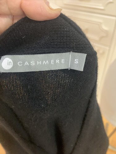 IN CASHMERE BLACK CASHMERE ONE BUTTON CARDIGAN SWEATER LONG SLEEVE SZ. S - Picture 10 of 10