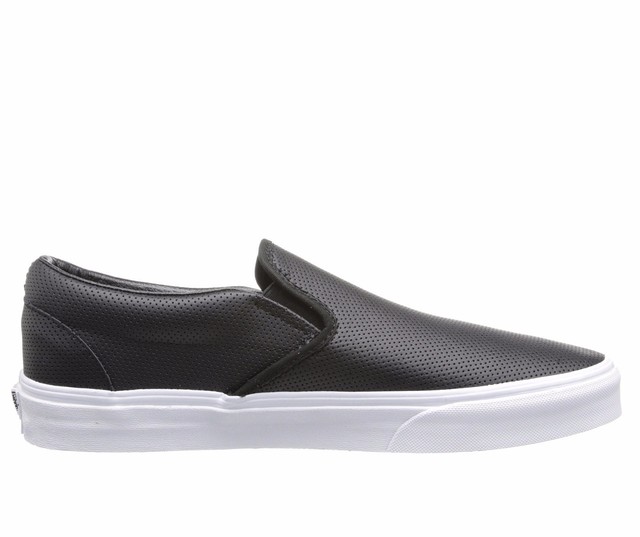 black leather slip on sneakers