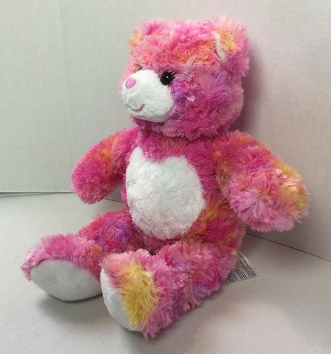 Build A Bear 16" Rosa Tie Dye Sherbert Remolino Corazón Peluche Abrazos Interminables Retirado - Imagen 4 de 6
