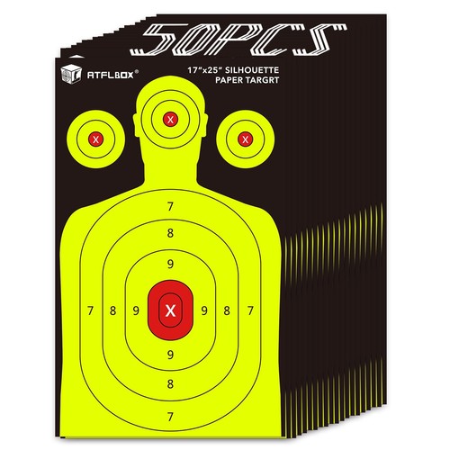 50PCS Silhouette Paper Target for The Range, 17X25 Inch High Visibility Target - Picture 1 of 4