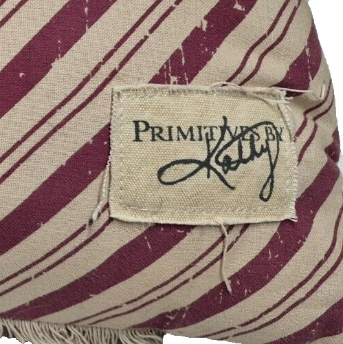Primitives By Kathy "Believe" Pillow Red & White Candystripe 22"x14"USED - Image 2 of 4