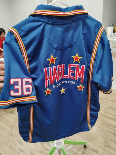 Harlem Globetrotters Platinum Fubu Size L(16-18)Youth Warm Up Jersey! Limited - Picture 9 of 10