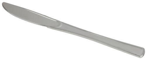Disposable Plastic Silverware Silver Cutlery Metallic Flatware Spoon Fork Knife - Picture 5 of 32