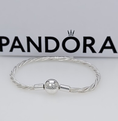 NEW 100% Genuine 925 Round PANDORA Clasp Twisted Snake Chain