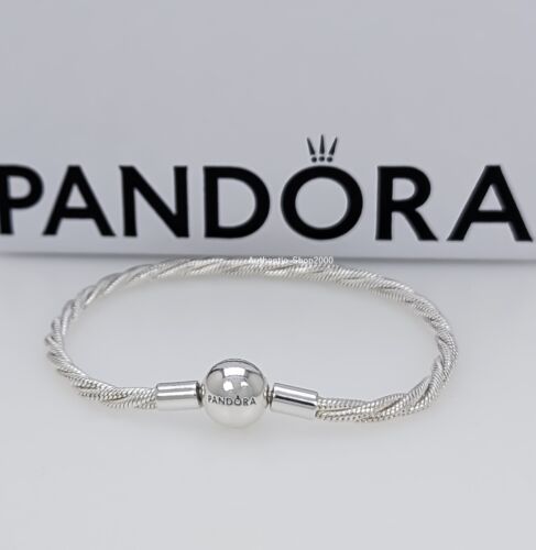 NEW 100% Genuine 925 Round PANDORA Clasp Twisted Snake Chain Bracelet 593757C00 - Picture 2 of 7