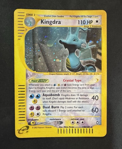 ◓Kingdra 148/147 Aquapolis 2002 - Pokémon TCG Secret Holo Rare*MP+◓ - Picture 2 of 10