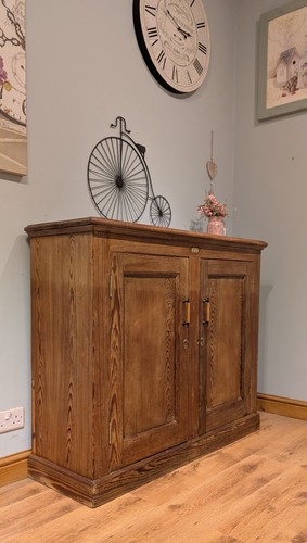 Antique Victorian Pitch Pine Sideboard Cupboard Linen Larder Storage Cabinet - Picture 3 of 11