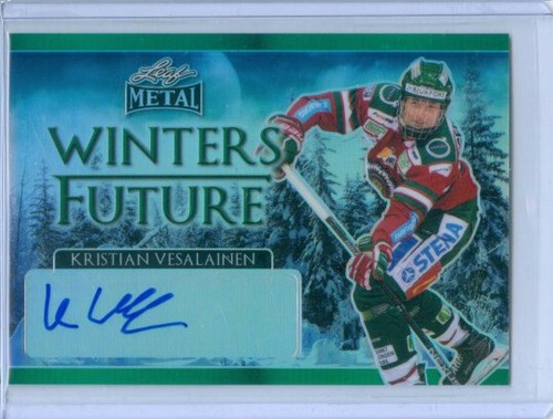 KRISTIAN VESALAINEN "WINTERS FUTURE AUTOGRAPH #2/3" LEAF METAL HOCKEY 2016-17