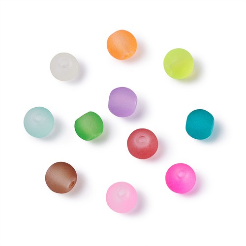 500 un. cuentas de vidrio transparente coloridas cuentas sueltas lisas esmeriladas redondas 4 ~ 4.5 mm - Imagen 2 de 5