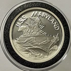 USS Maryland BB-46 Pearl Harbor Vintage Rare Coin 1 Troy Oz .999 Fine Silver 999