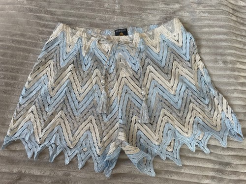 ★ EdeL ★ Designer Beachwear Badeshorts + Kimono Blau Silber Spitze Gr. L ★ Neu ★ - Bild 4 von 23