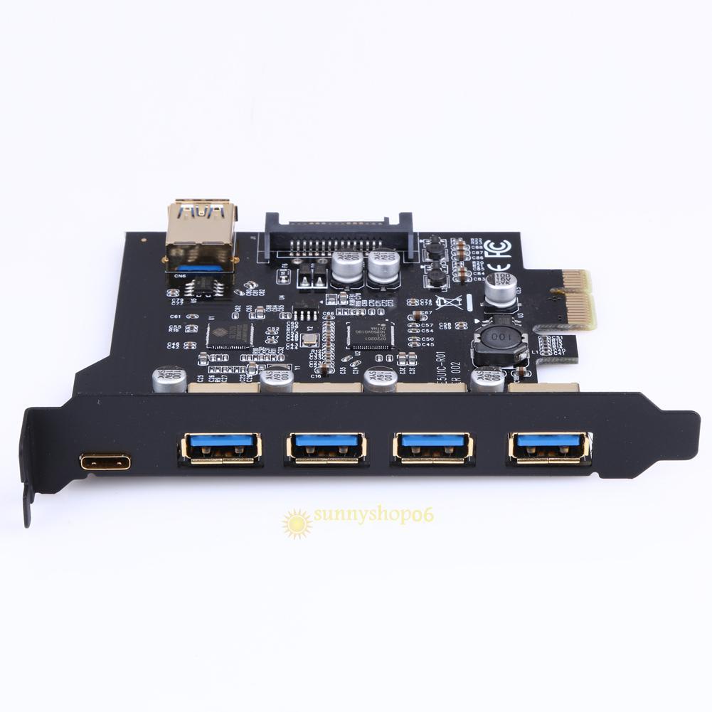  PCI-E to USB 3.1 type-c 4 Port PCI Express Expansion Card 19-Pin Power 5Gbps - Picture 8 of 8