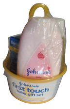 Johnson's First Touch Baby Gift Set with Baby Lotion, Diaper Cream and Shampoo,