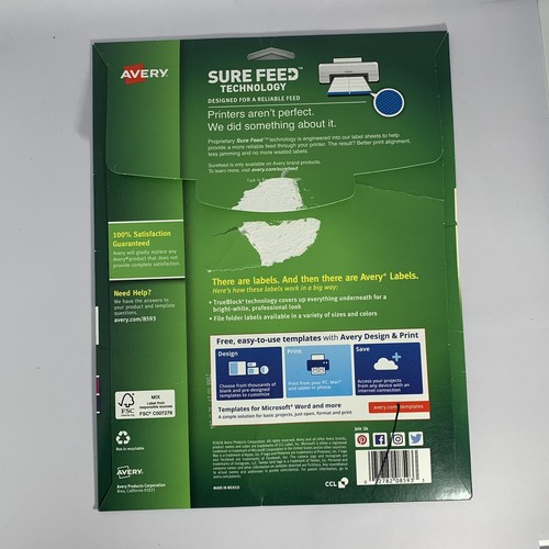 Avery #08593 File Folder Labels w/ True-Block Technology, 150 ...