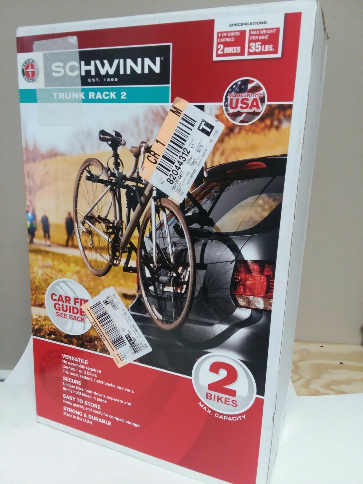 Schwinn Bike Trunk Rack for 2 Bikes 170T for sale online