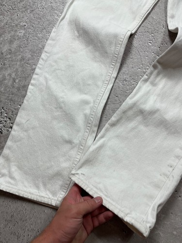 Vintage Levi’s 501 White Straight Leg Jeans W34 L34 Made in UK Denim Pants - Picture 9 of 13