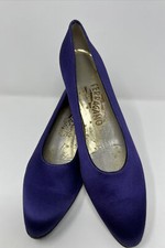 Salvatore Ferragamo Women Purple Satin Pumps 8AA