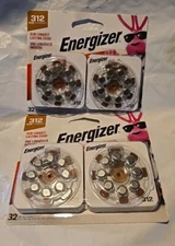 2 New Energizer 312 Long Lasting Hearing Aid Batteries 32ct AZ312DP-32 10/2027
