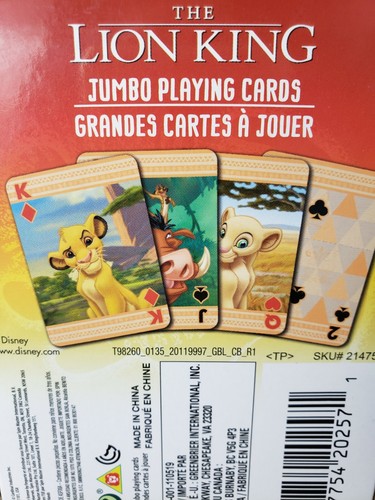 Disney The Lion King Jumbo Playing Cards for Kids - Picture 5 of 5