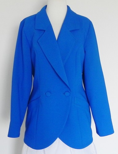 Vintage Ayant-Garde Blazer royalblau zweireihig Größe M
