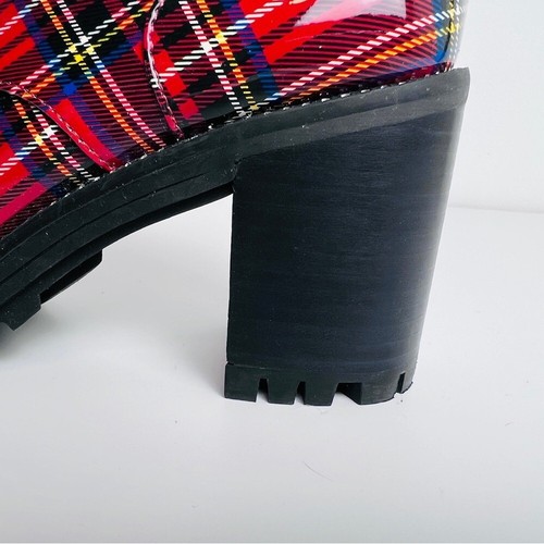Jessica Simpson High Heel resina plaid boots 6.5 red black - 第 10/13 張圖片