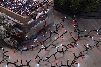 300 LED WEIHNACHTEN Fee Weihnachten Party Lichter Zuckerrohr rot und weiß Outdoor Netz