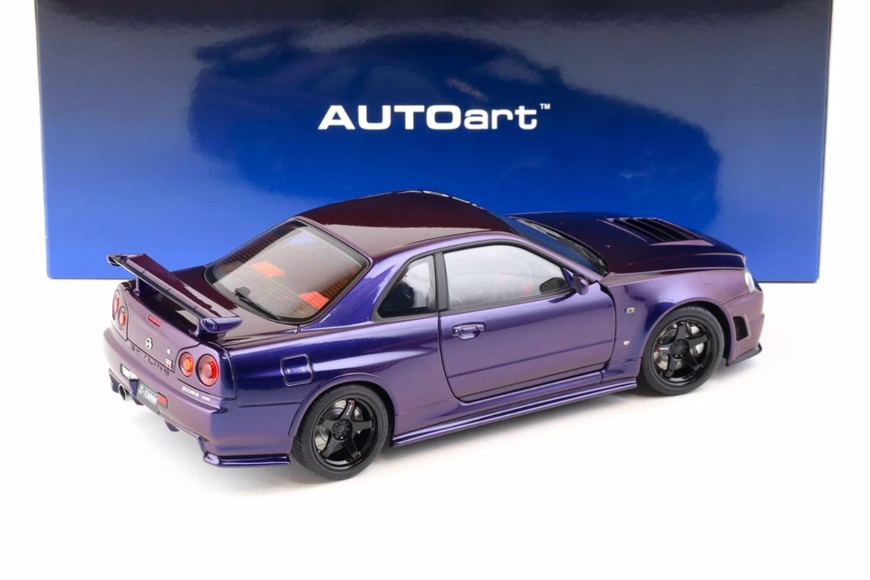 2002 NISSAN NISMO R34 GT-R Z-TUNE RHD ПОЛНОЧЬ ФИОЛЕТОВЫЙ МАСШТАБ 1:18 AUTOART - Изображение 2 из 4