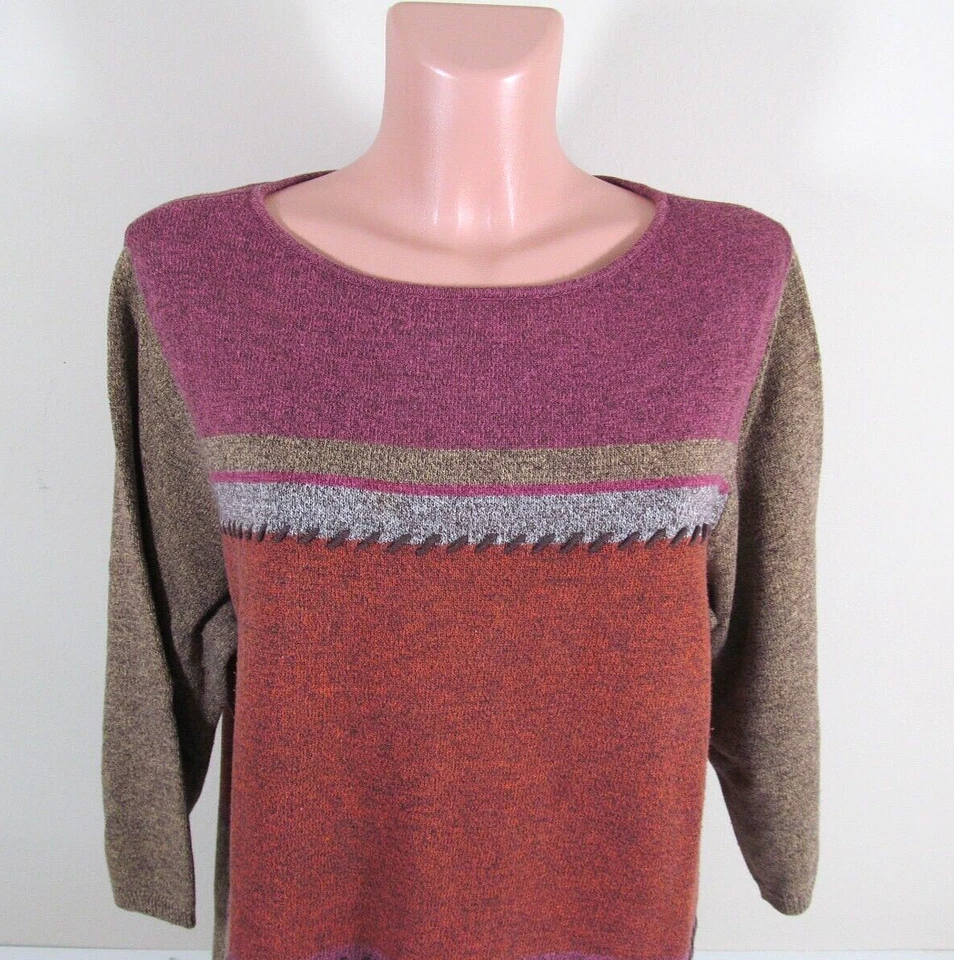 PRIMERA EDICIÓN MUJER A LIZ CLAIBORNE CO TALLA 2 Algodón-Acrílico Tejido Pullover Top Foto 2 de 4