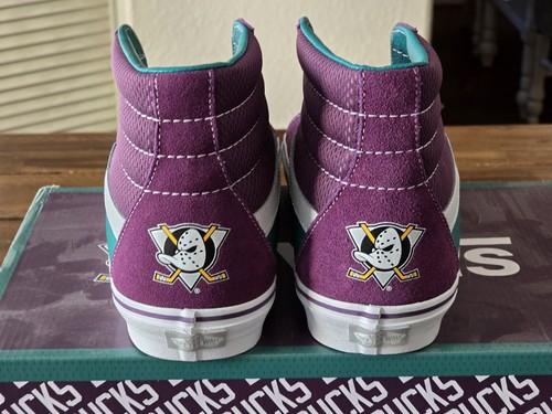 NHL Anaheim Ducks 30th Anniversary Eggplant Vans Sk8-HI Shoes Size 11.5 - Bild 4 von 6