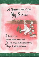 BLUE MOUNTAIN ART CHRISTMAS CARD "A FOREVER NOTE FOR MY SISTER"