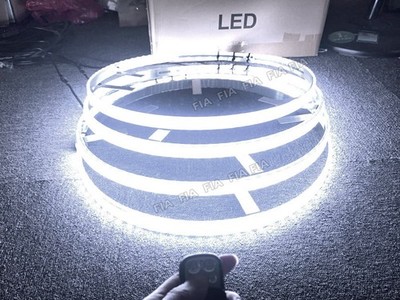 4x 15.5'' Pure White Double Row LED Wheel Rim Lights Truck Strobe Button Control
