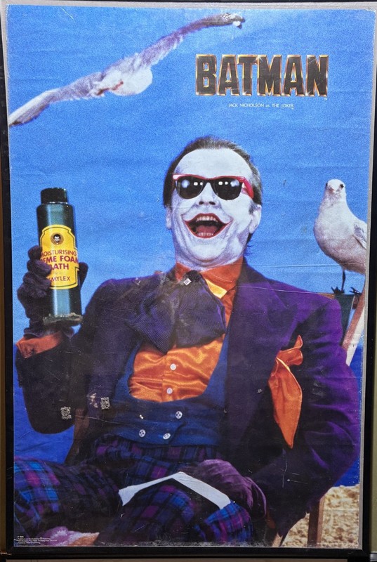 Vintage 1989 DC Comics Jack Nicholson BATMAN 23"X35" Poster as THE JOKER See!