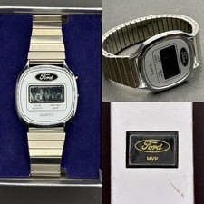 Ford MVP LCD Digital Quartz Watch Dealer Award Promo Box Manual Untested
