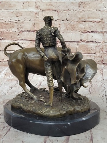 Original Fischer Matador und Stier Bronzeskulptur: Handgefertigt klassisches Dekor Verkauf - Bild 6 von 10