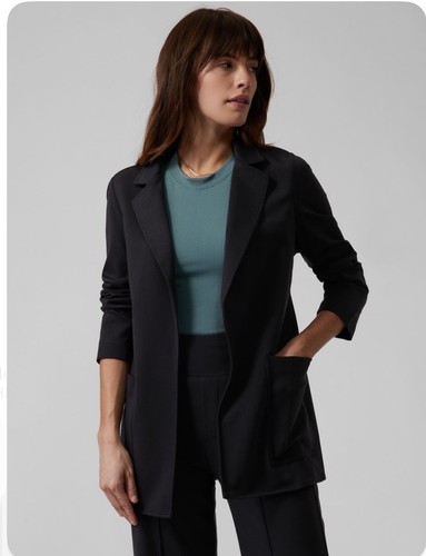 Athleta Eastbound Open Front Blazer in Black Size 16 - Picture 2 of 7