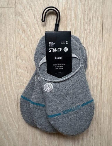 STANCE Casual 3 Pack No Show Size S Unisex Light Cushion Socks Heather Grey NWT - 第 1/4 張圖片