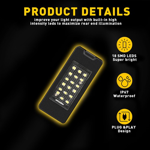 2x 18-SMD LED White License Plate Light For 2010-2019 Cadillac CTS XTS SRX ATS - Picture 11 of 12