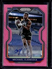 2020 Panini Prizm #317 Michael Ojemudia Rookie Autographs Prizm Pink